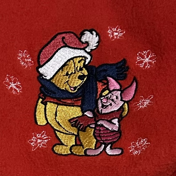 VTG Y2K RARE DISNEY CATALOG POOH’s CHILLY DAY RED FLEECE BACKPACK 11”x10”x4.5” - Picture 7 of 13